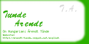 tunde arendt business card